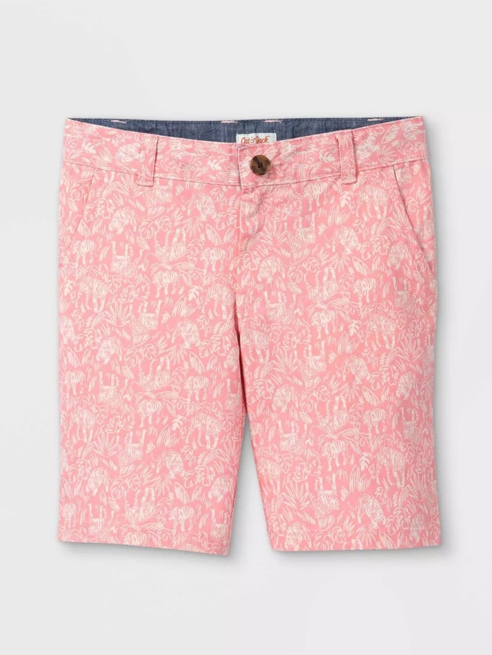 3/$20🌟 Cat & Jack Pink Tropical Safari Flat Front Adjustable Chino Short Size 7